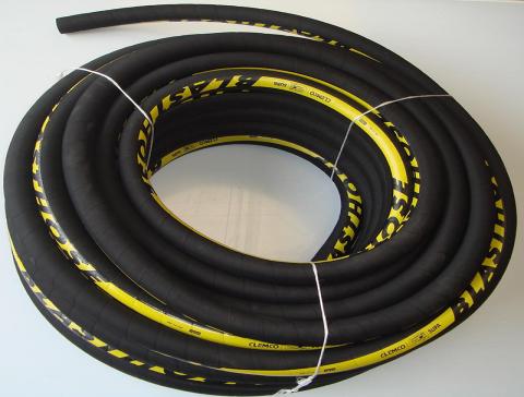 What is the temperature and pressure resistance of steel wire wound hydraulic hoses?