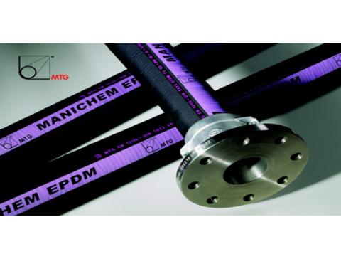 What are the properties of corrosion-resistant and high-temperature resistant hoses